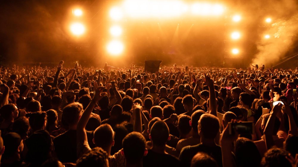 Crowd cheering in a live concert